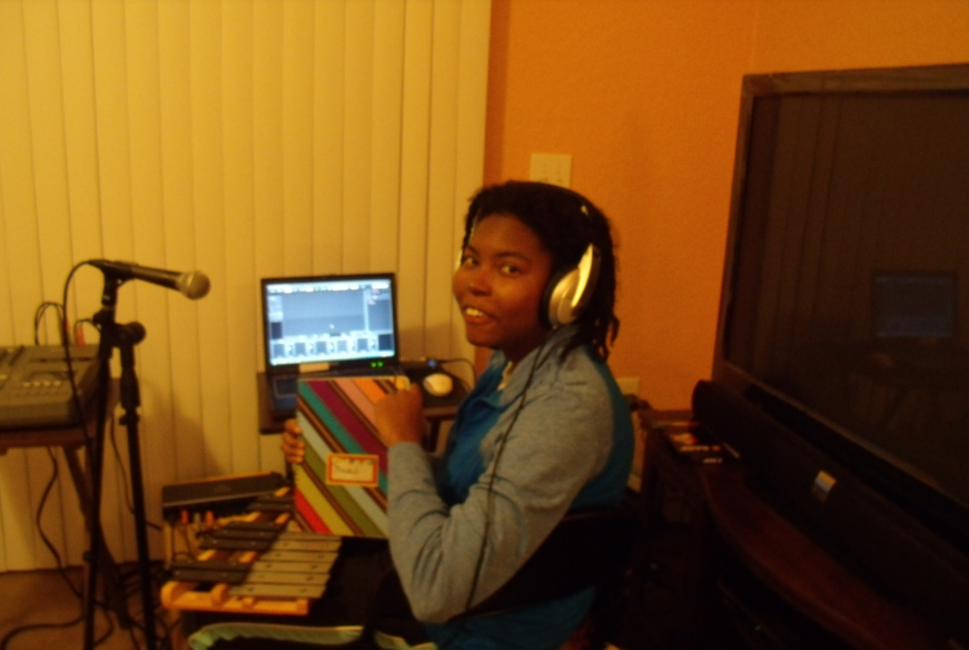Picture of me recording music at home